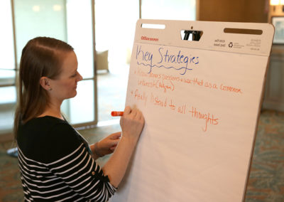 Attendee, Jessica, participating in an interactive session