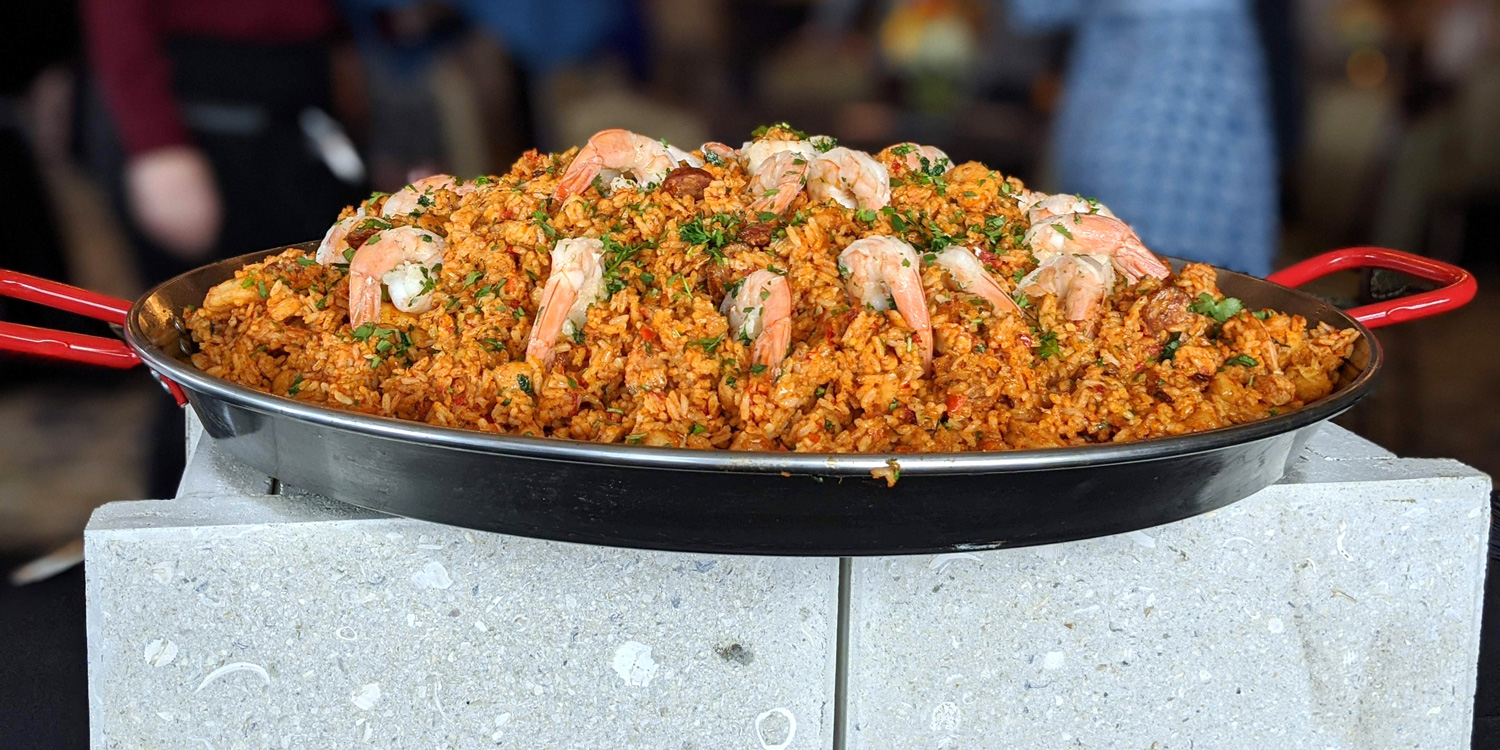 Bowl of paella at Toast event