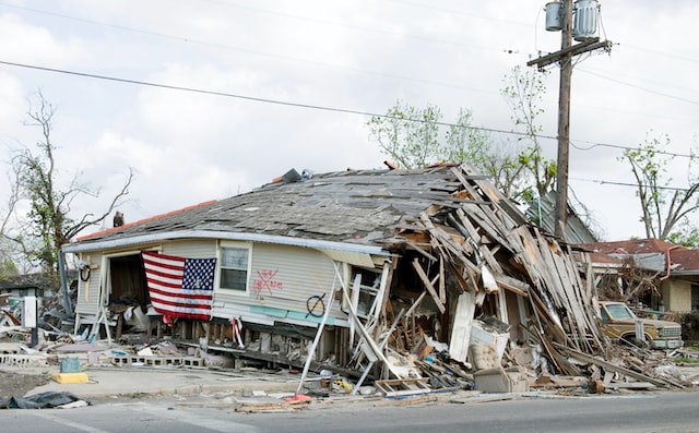A home damaged by severe weather
